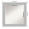 Beveled Wood Bathroom Wall Mirror, Brushed Sterling Silver Frame